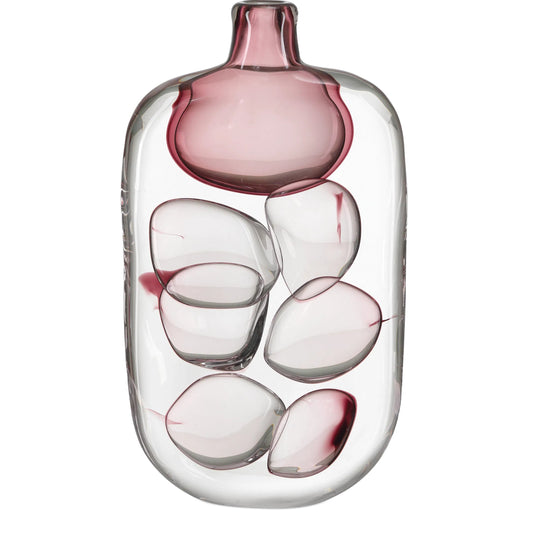 Vicolino Vase by Currey and Company in clear, purple. Made from glass in a unique style.