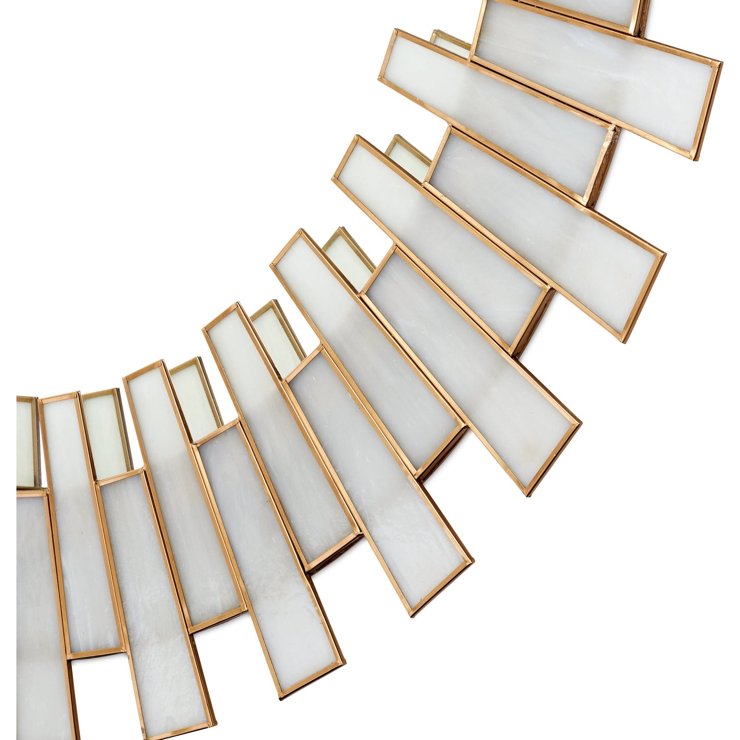 003 SI-2133945 | Closeup | Glasdele Mirror by Currey and Company in antique brass, white, mirror. Made from iron, glass in a modern style.