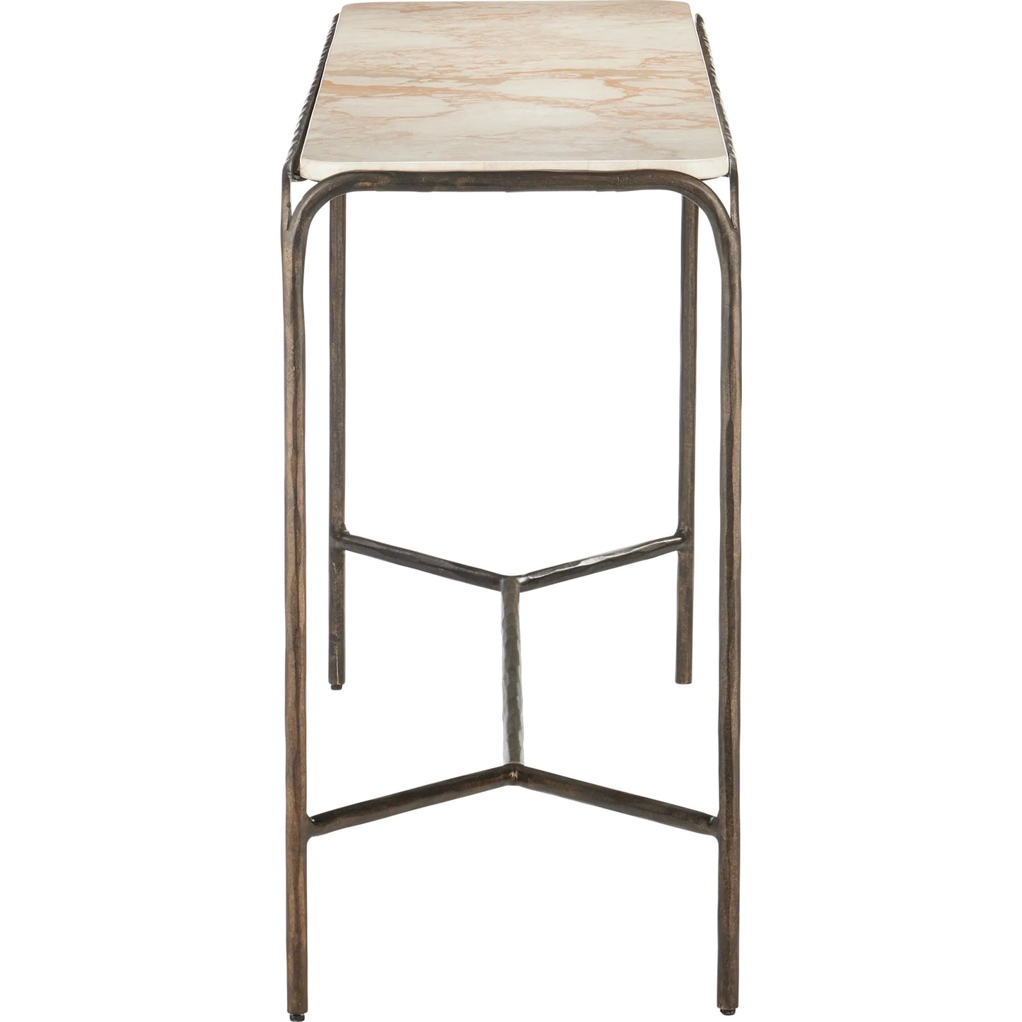 003 SI-2387005 | Additional Silo | Crema Console Table by Currey and Company in natural, bronze. Made from marble, iron in a modern style.