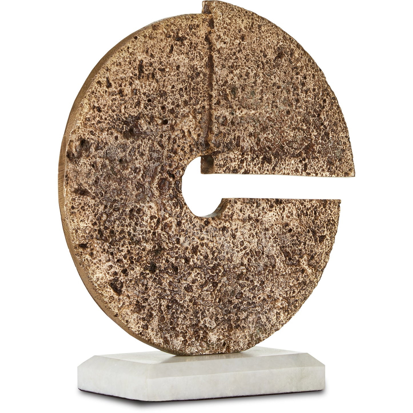 003 SI-1894260 | Additional Silo | Daman Disc by Currey and Company in aged brass, white. Made from cast aluminum, marble in a transitional style.