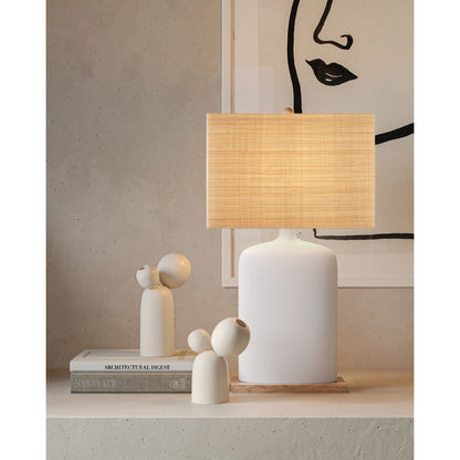 Ensemble Object Set by Currey and Company in ivory. Made from wood in a modern style.