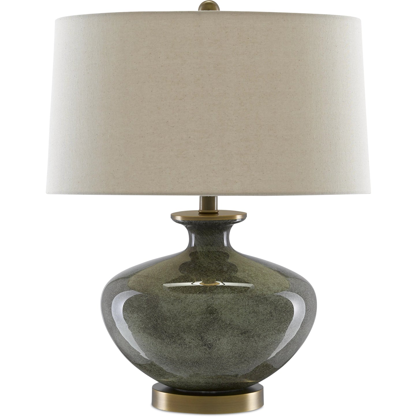 004 SR-823581 | Additional Silo | Greenlea Table Lamp by Currey and Company in dark gray, moss green, antique brass. Made from glass, metal in a transitional style.