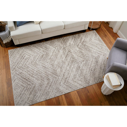 Vancouver Geometric Rug - VNR39NPF by Feizy in ivory, tan, brown. Made from polypropylene, polyester in a unique style.