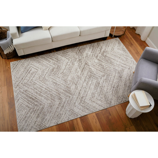 Vancouver Geometric Rug - VNR39NPF by Feizy in ivory, tan, brown. Made from polypropylene, polyester in a unique style.