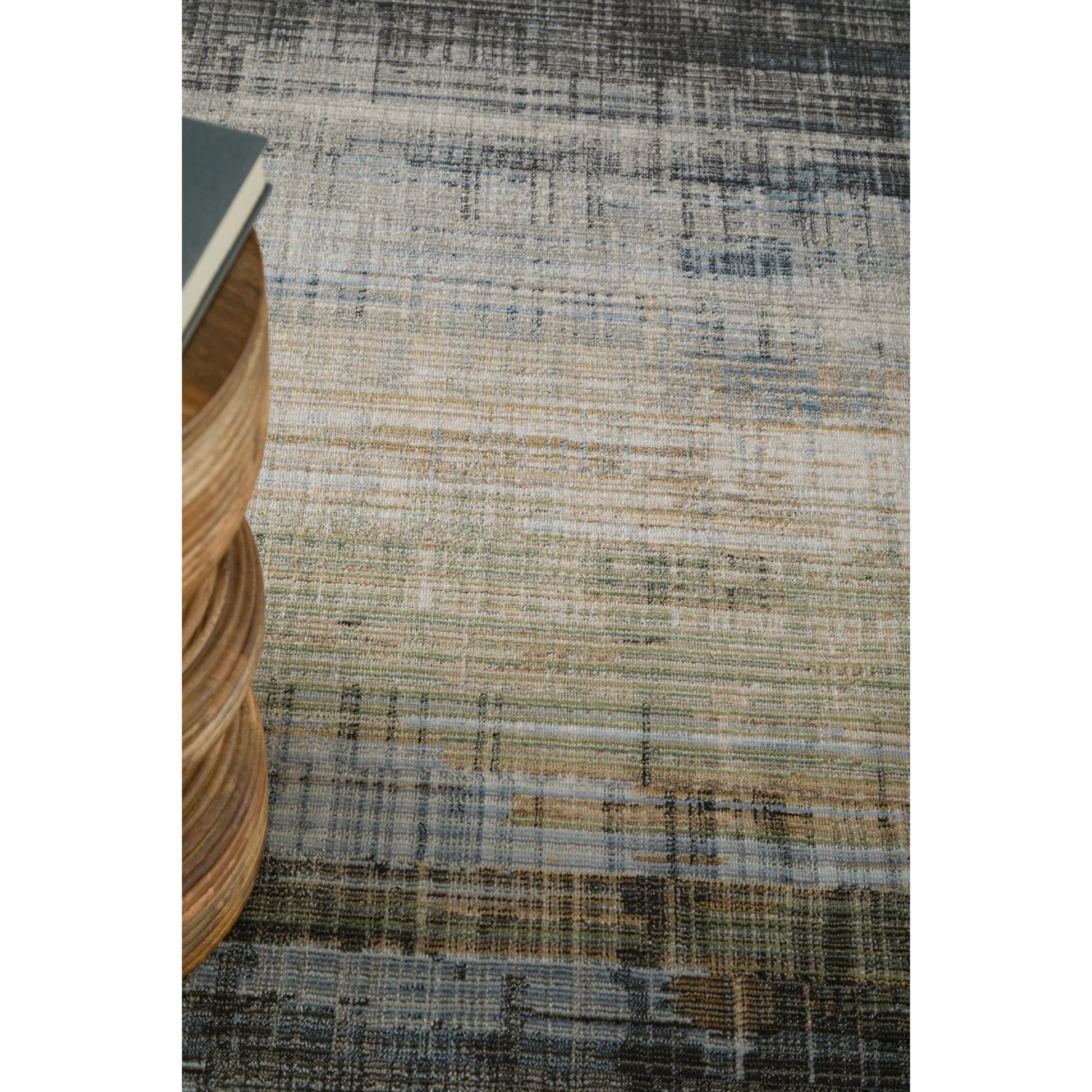 Greenwich Gradient & GRW39U2F Indoor/Outdoor Rug by Feizy in green, black, ivory. Made from polypropylene, polyester in a unique style.