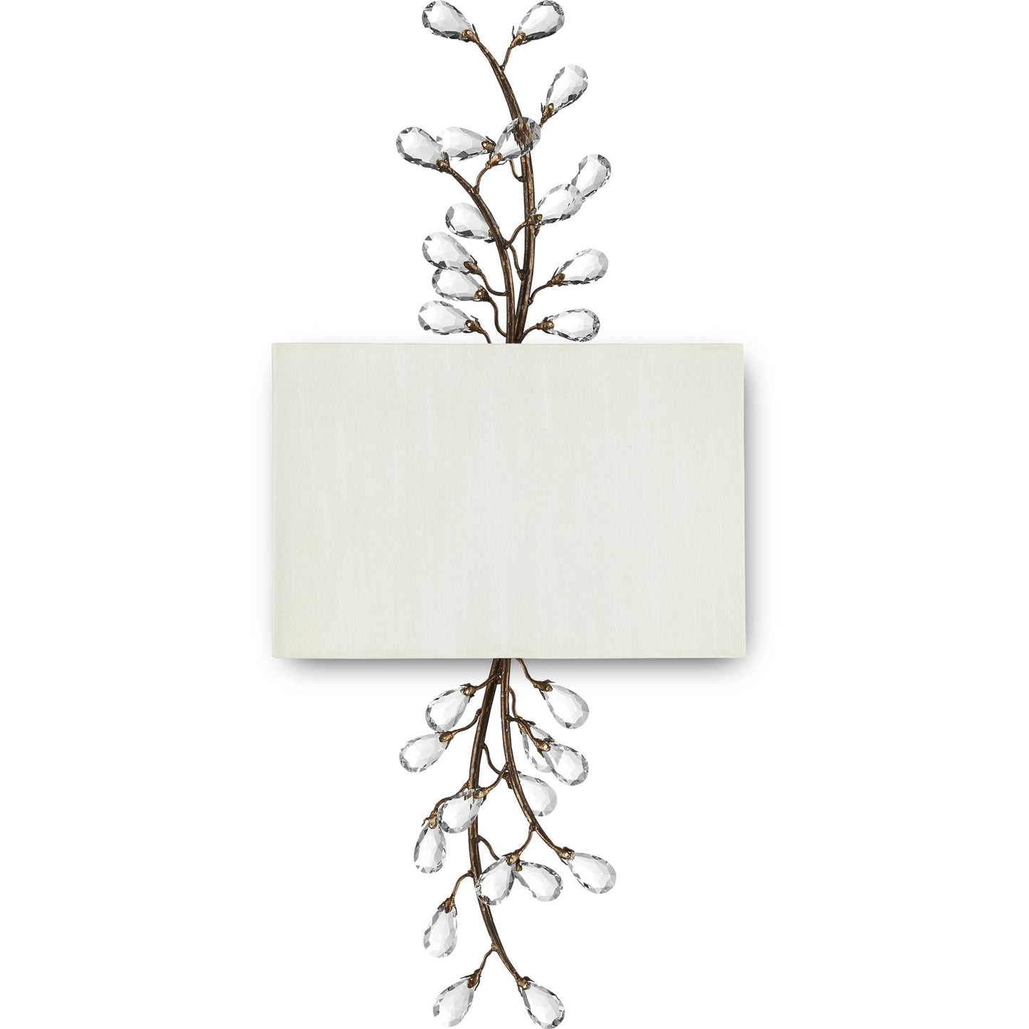 002 SI-1923891 | Additional Silo | Crystal Bud Tall Wall Sconce by Currey and Company in cupertino. Made from wrought iron, crystal in a modern style.