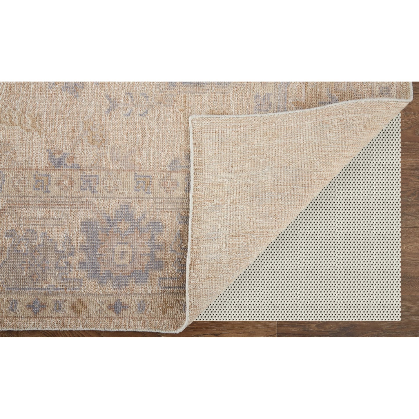 008 SI-1830397,SI-1830398,SI-1830399,SI-1830402,SI-1942965 | Closeup | Wendover Transitional & Botanical Rug - 6862F by Feizy in tan, orange, blue. Made from pet in a unique style.
