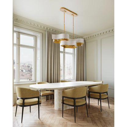 Grand Lotus Oval Chandelier by Currey and Company. Made from wrought iron in a modern style.
