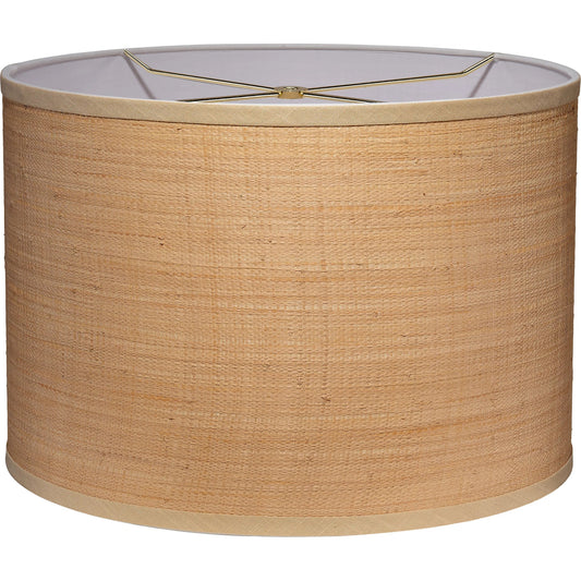 Raffia Drum Shade by Jamie Young in natural. Made from 100% raffia in a transitional style.