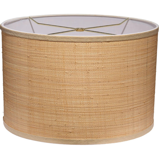 Raffia Drum Shade by Jamie Young in natural. Made from 100% raffia in a transitional style.