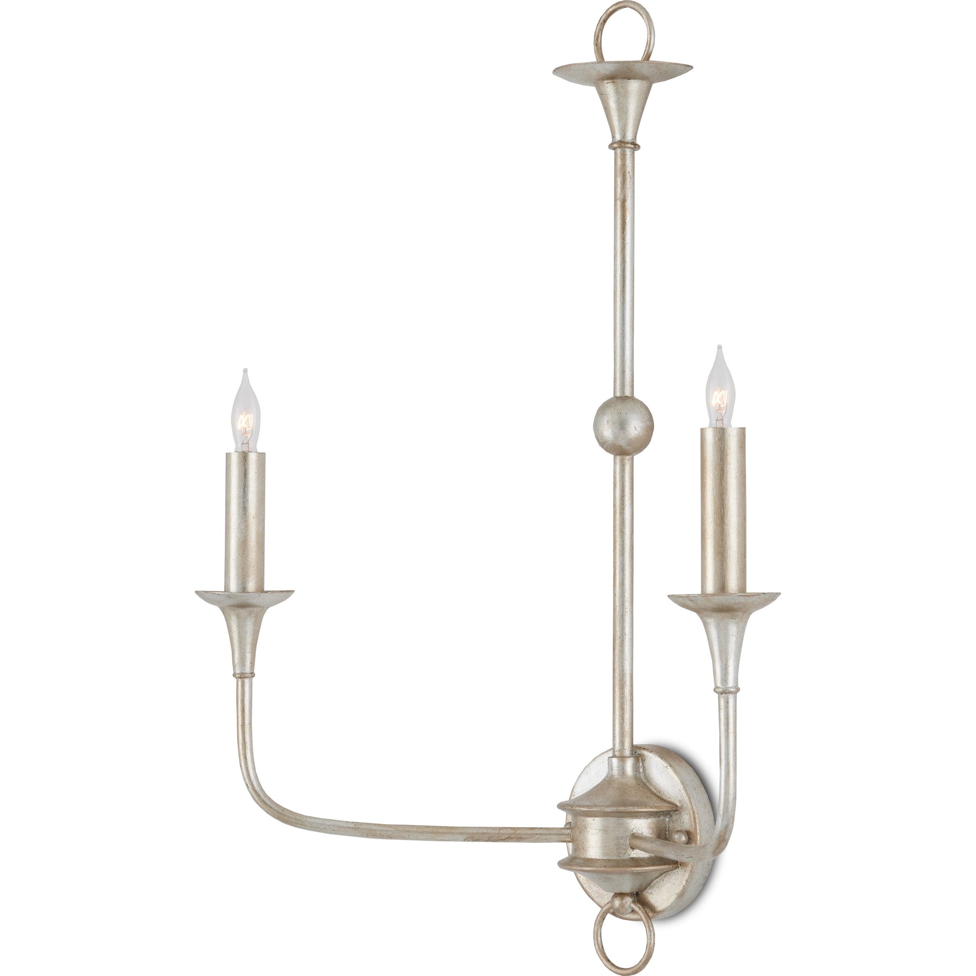 Nottaway Double Wall Sconce by Currey and Company. Made from wrought iron in a traditional style.
