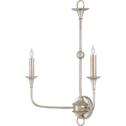 Nottaway Double Wall Sconce by Currey and Company. Made from wrought iron in a traditional style.