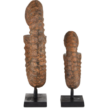 Faux Horn Set by Currey and Company in rustic, black. Made from cast aluminum in a modern style.