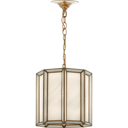 Daze Pendant by Currey and Company in antique brass, white. Made from brass, iron, milk glass in a modern style.