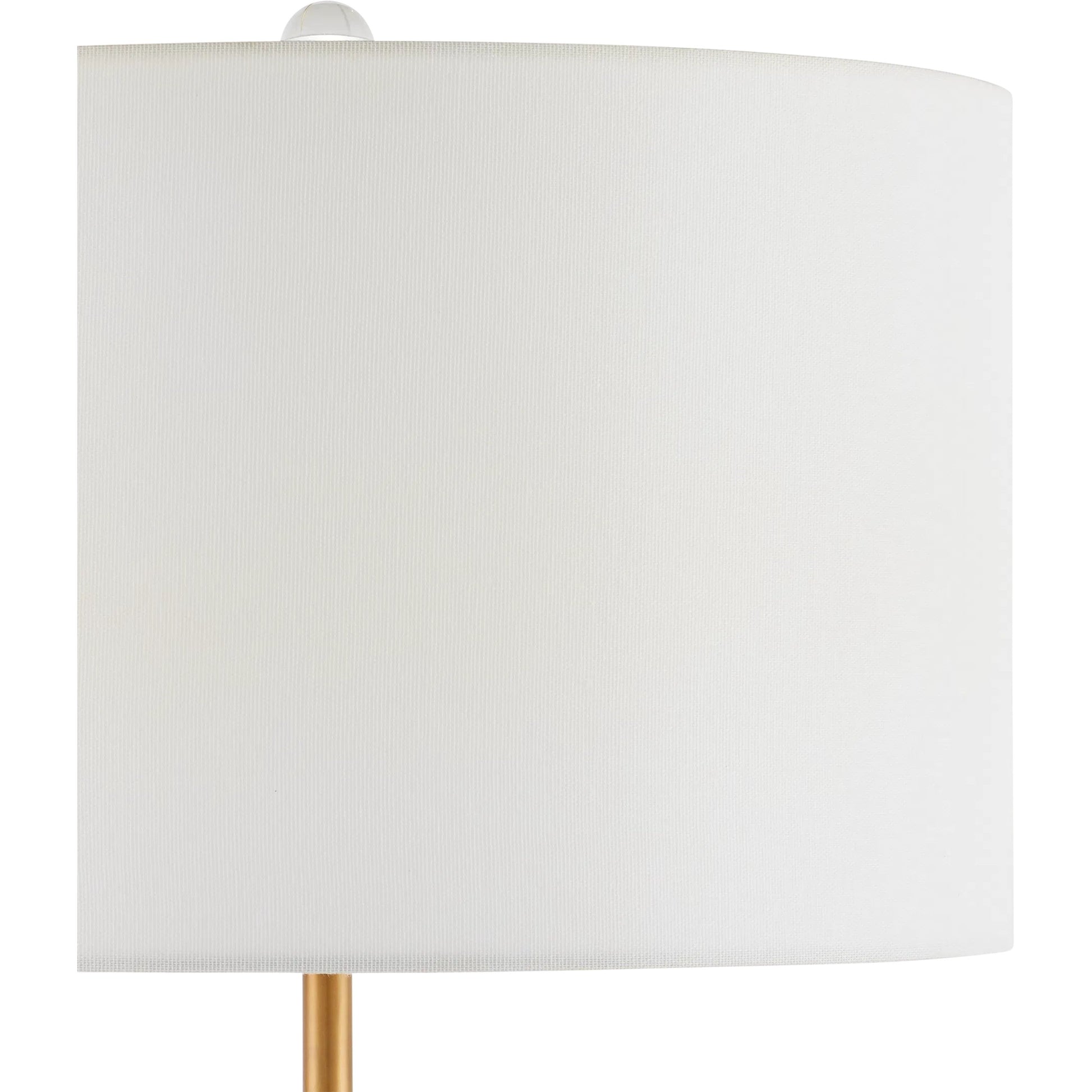 Deville Table Lamp by Currey and Company in clear, antique brass. Made from optic crystal, metal in a modern style.