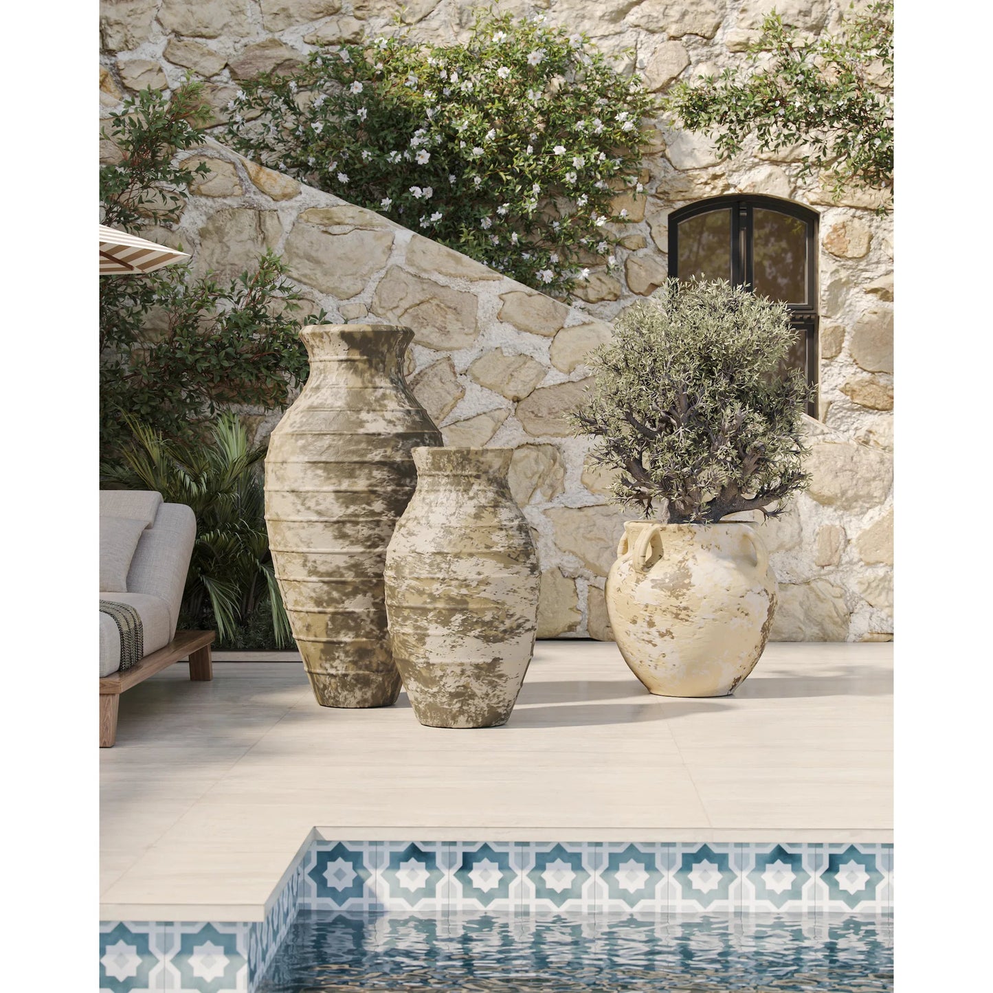 014 SI-2257254 | Lifestyle | Ragusa Urn by Currey and Company. Made from terracotta in a rustic style.
