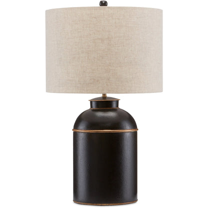 London Table Lamp by Currey and Company in black, gold. Made from wrought iron in a cottage & farmhouse style.
