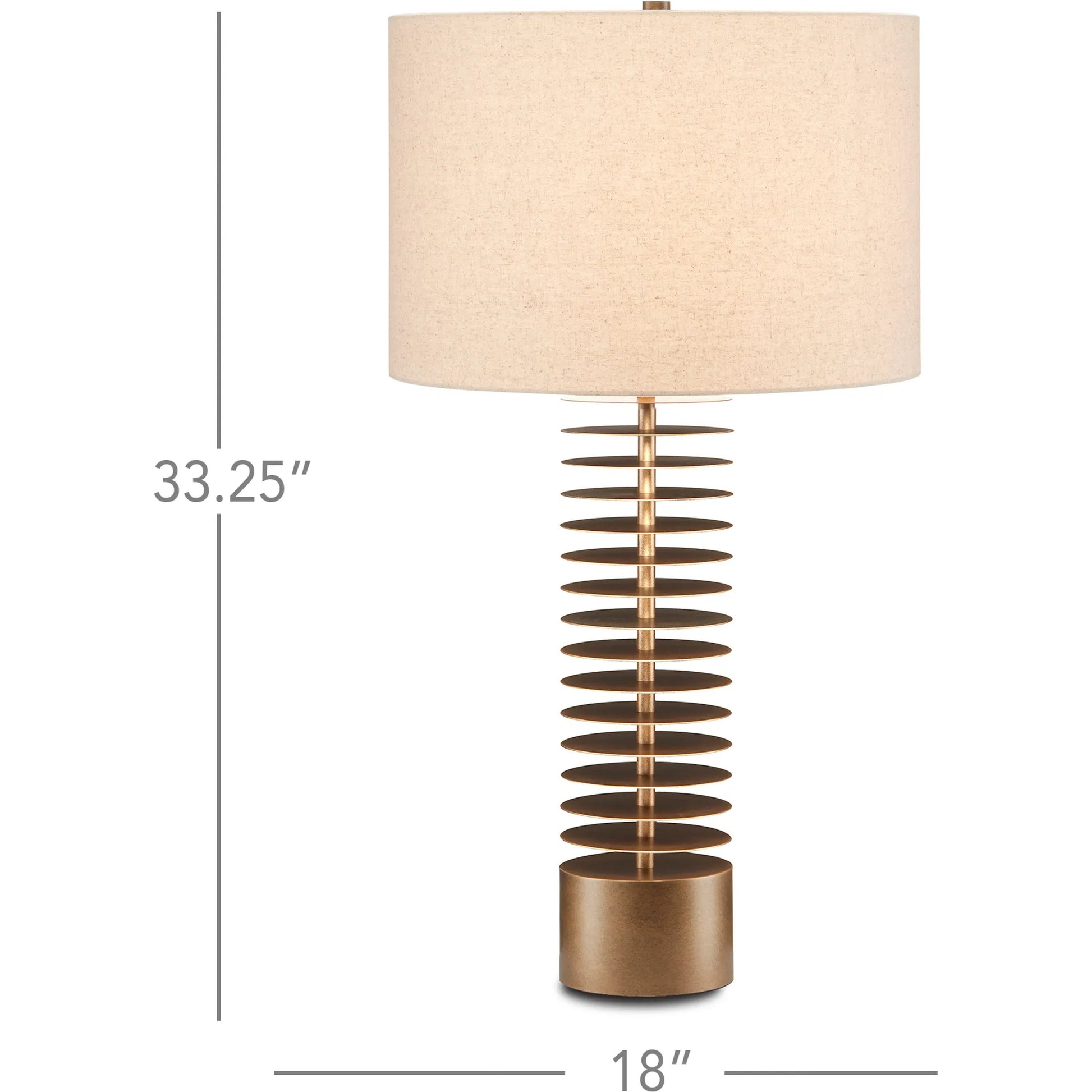Walwyn Table Lamp by Currey and Company in painted antique brass. Made from metal in a modern style.