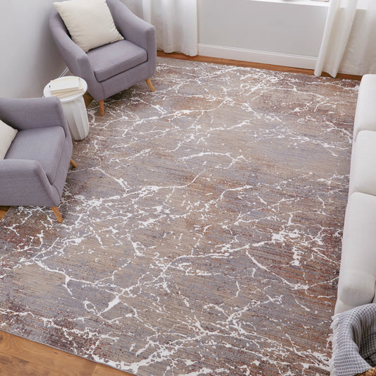 Pryor Rug - 39NHF by Feizy in taupe, brown, white. Made from polyester, viscose in a unique style.