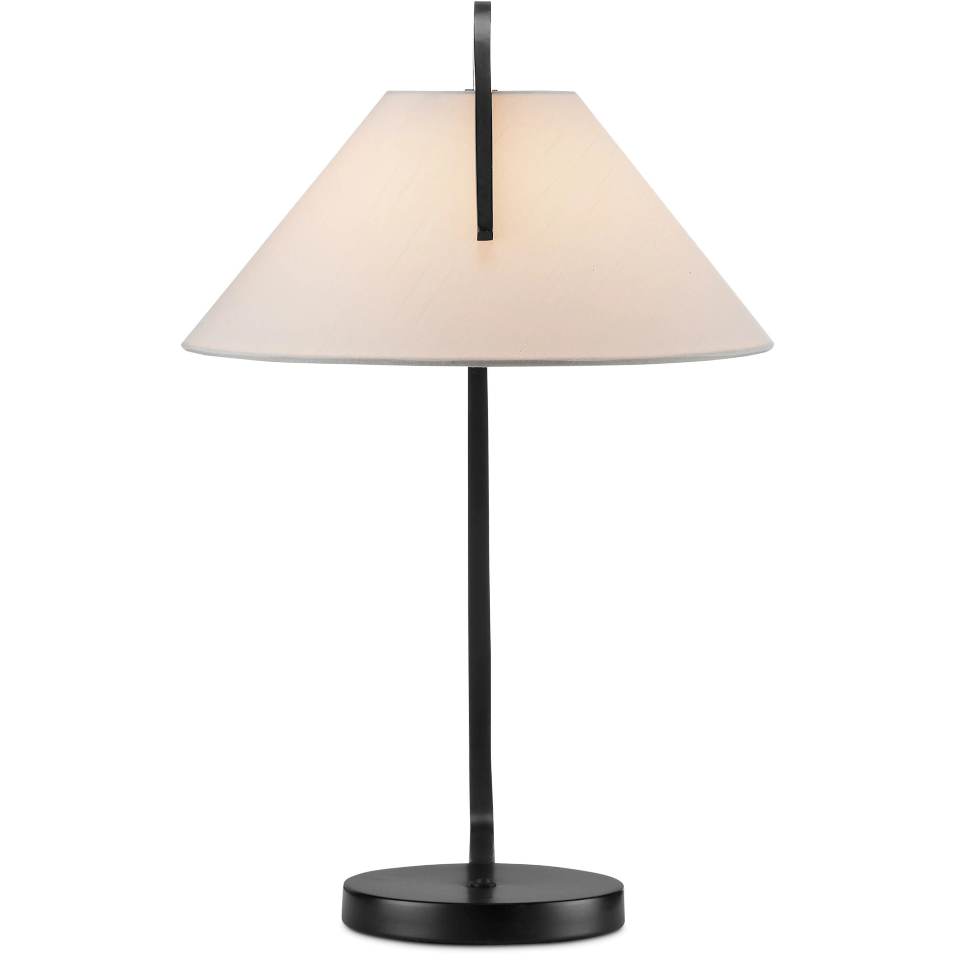 Frey Desk Lamp by Currey and Company in satin black, brushed brown. Made from metal in a transitional style.