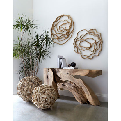 Vine Ball by Phillips Collection in natural. Made from wood in a coastal style.