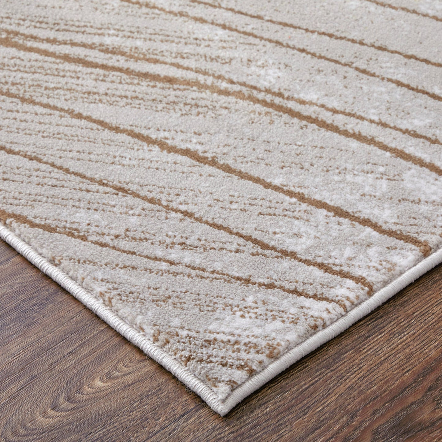 002 SI-2158662,SI-2158663,SI-2158664,SI-2158665,SI-2158666,SI-2158667 | Closeup | Waldor Rug - 73539NBF by Feizy in taupe, brown, silver. Made from polypropylene, polyester in a unique style.