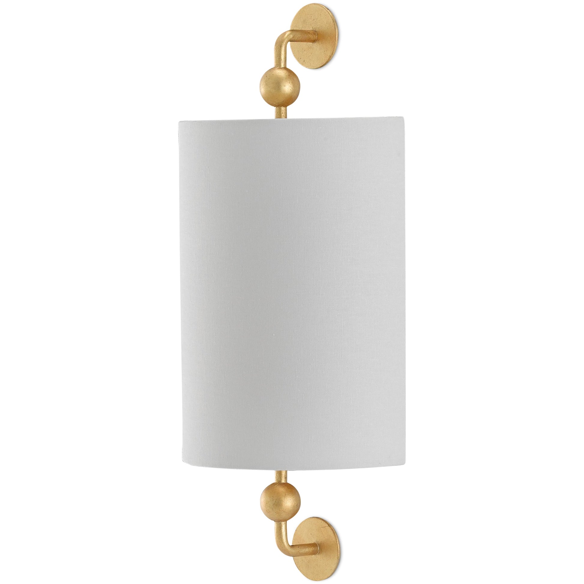 Tavey Wall Sconce by Currey and Company in contemporary gold leaf. Made from wrought iron in a transitional style.