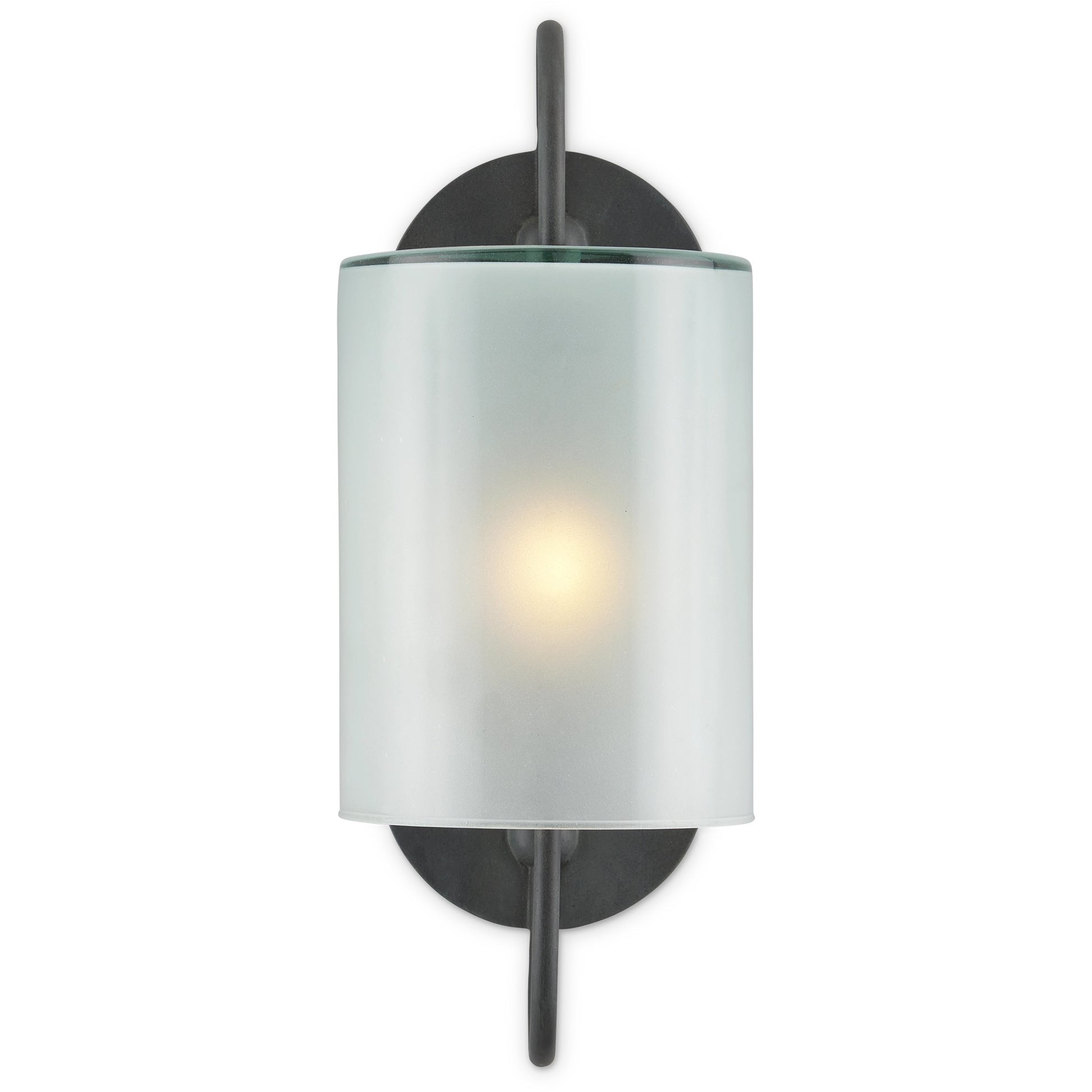 Glacier Wall Sconce by Currey and Company. Made from wrought iron, glass in a traditional style.