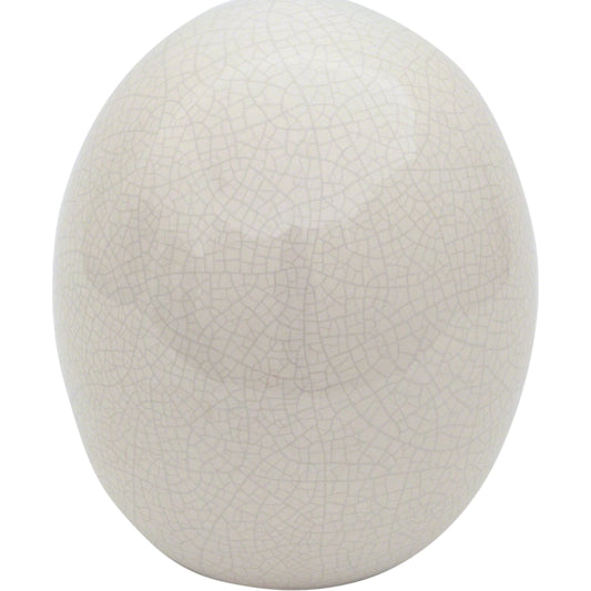 Ivory Crackle Egg by Global Views. Made from ceramic in a modern style.