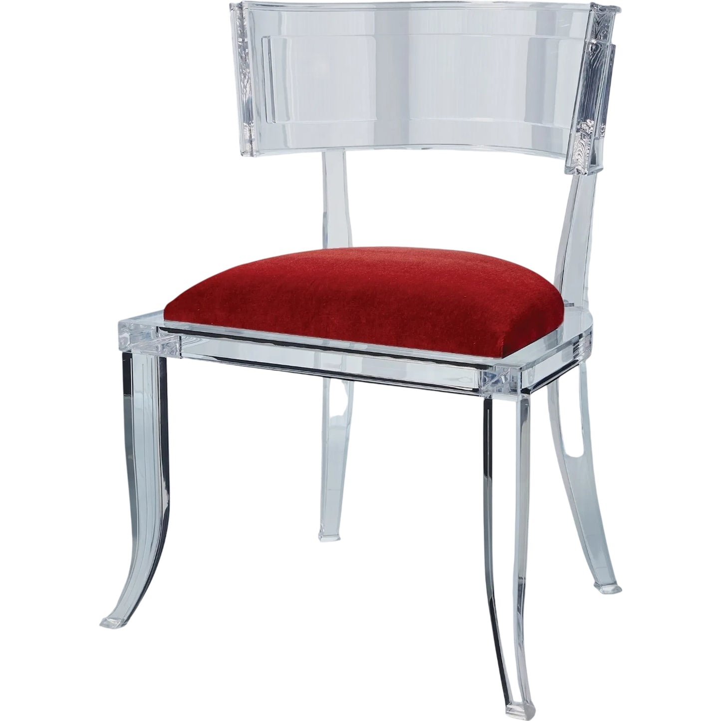 000 SI-2323858 | Primary Silo | Klismos Acrylic Chair by Global Views in red, clear and clear acrylic. Made from unique in a eclectic & global style.