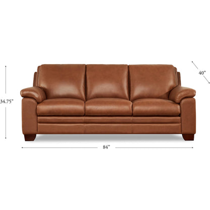 Magnum Sofa by Hydeline in chestnut brown. Made from leather in a traditional style.