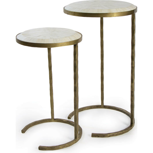 Bone Nesting Table by Regina Andrew in brass. Made from steel in a eclectic & global style.