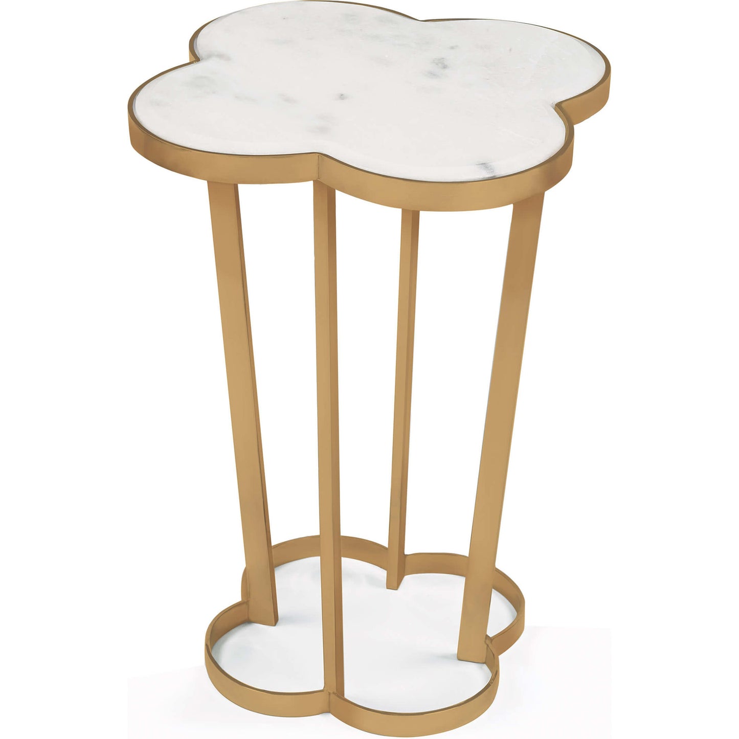 001 S-341545 | Primary Silo | Clover Table by Regina Andrew in brass and natural brass. Made from steel in a modern style.