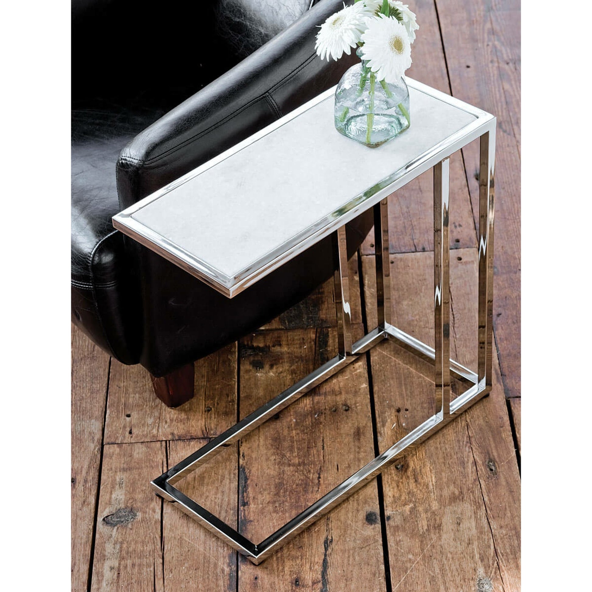 Echelon Sofa Hugger Table by Regina Andrew. Made from steel in a modern style.