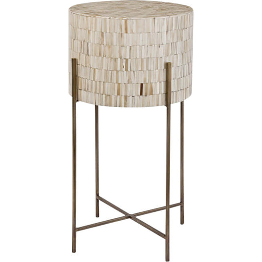 Bone Drum Table by Regina Andrew. Made from brass in a eclectic & global style.