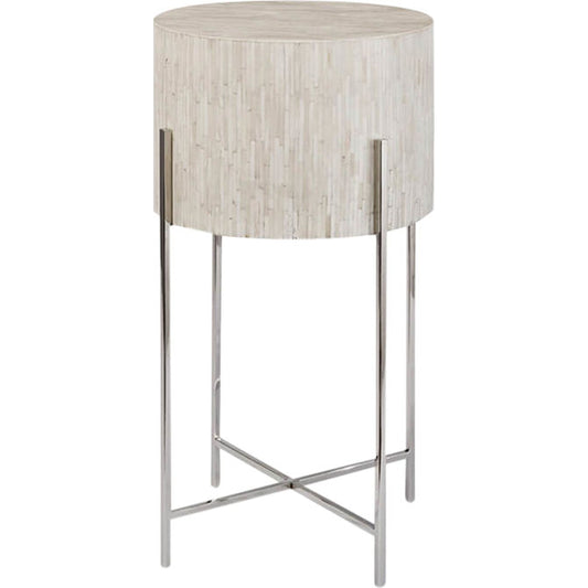 Bone Drum Table by Regina Andrew. Made from brass in a eclectic & global style.