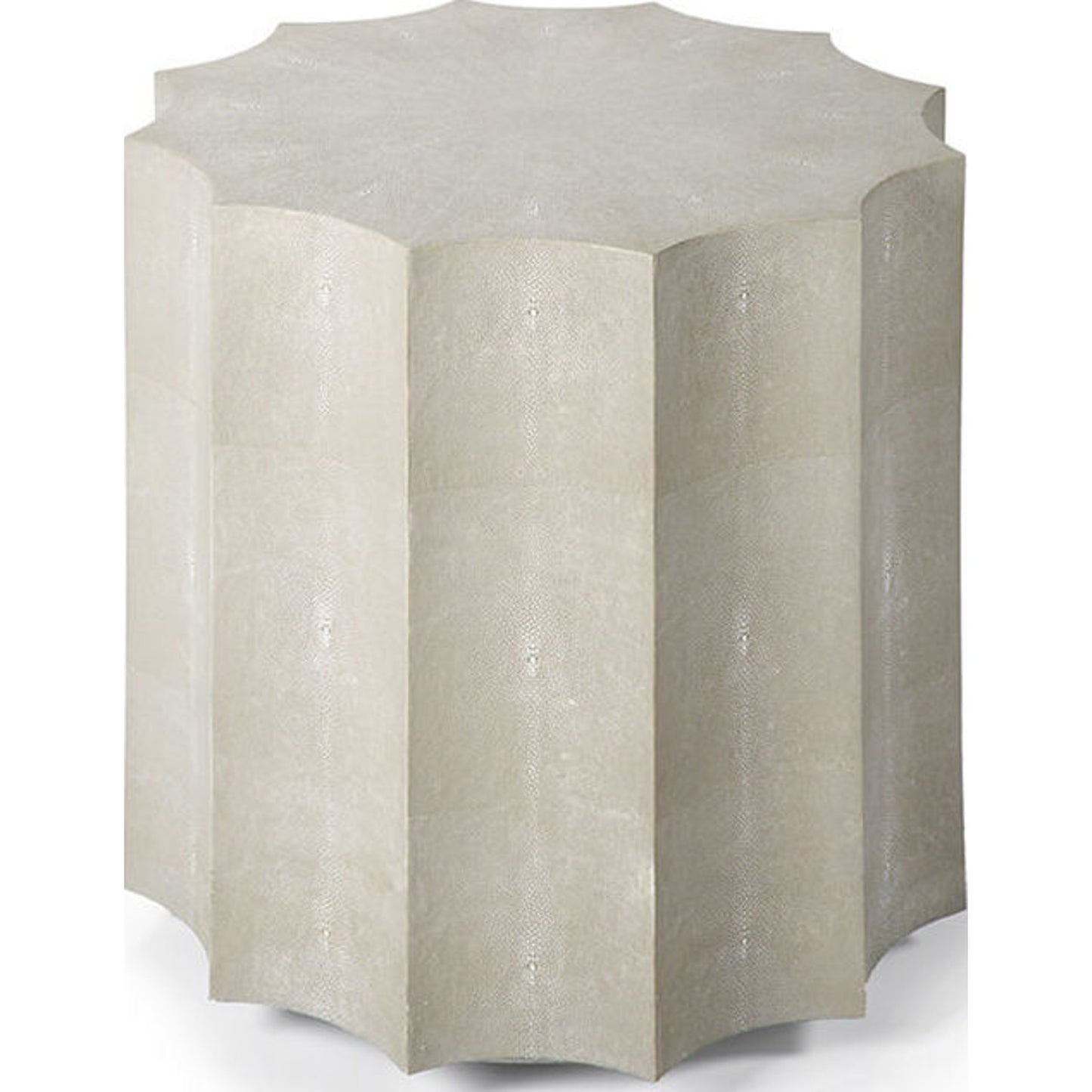 001 S-287053 | Primary Silo | Marilyn Shagreen Scalloped Table by Regina Andrew in gray and ivory gray. Made from mdf in a modern style.