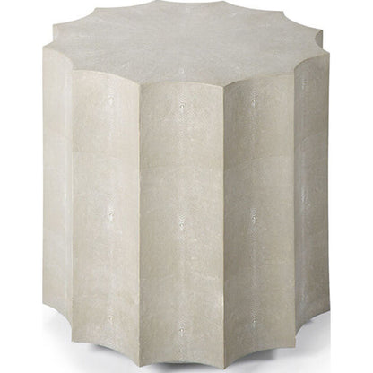 Marilyn Shagreen Scalloped Table by Regina Andrew in gray and ivory gray. Made from mdf in a modern style.