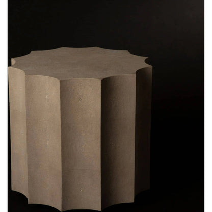 Marilyn Shagreen Scalloped Table by Regina Andrew in gray and ivory gray. Made from mdf in a modern style.