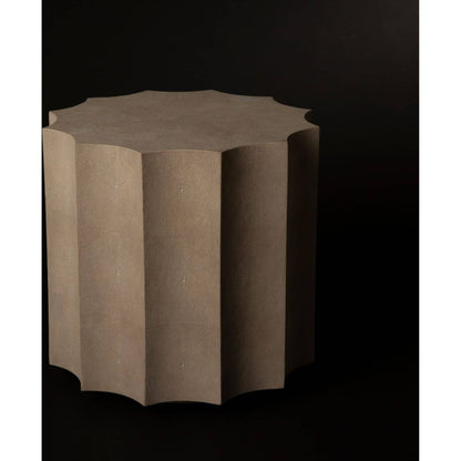 Marilyn Shagreen Scalloped Table by Regina Andrew in gray and ivory gray. Made from mdf in a modern style.