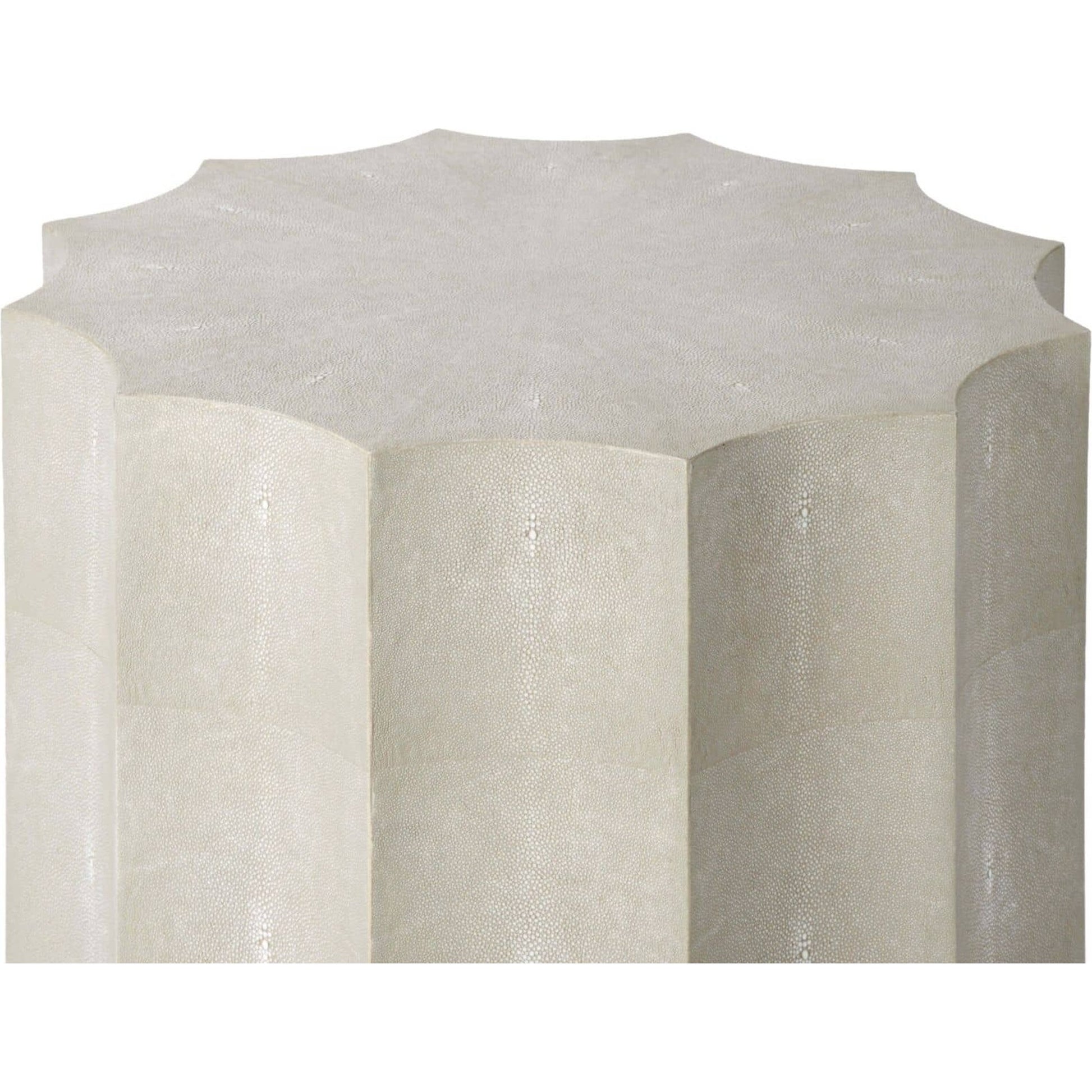 Marilyn Shagreen Scalloped Table by Regina Andrew in gray and ivory gray. Made from mdf in a modern style.