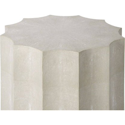 Marilyn Shagreen Scalloped Table by Regina Andrew in gray and ivory gray. Made from mdf in a modern style.