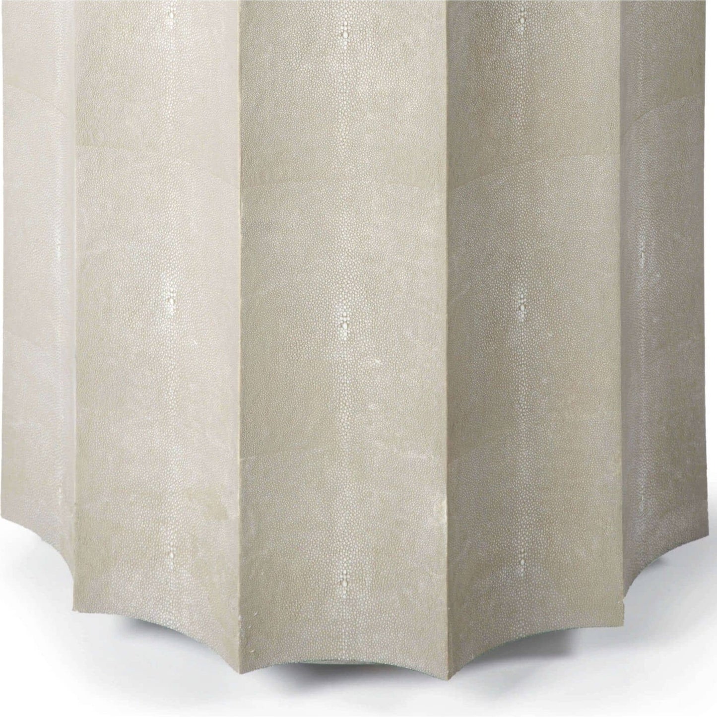 004 S-287053 | Closeup | Marilyn Shagreen Scalloped Table by Regina Andrew in gray and ivory gray. Made from mdf in a modern style.