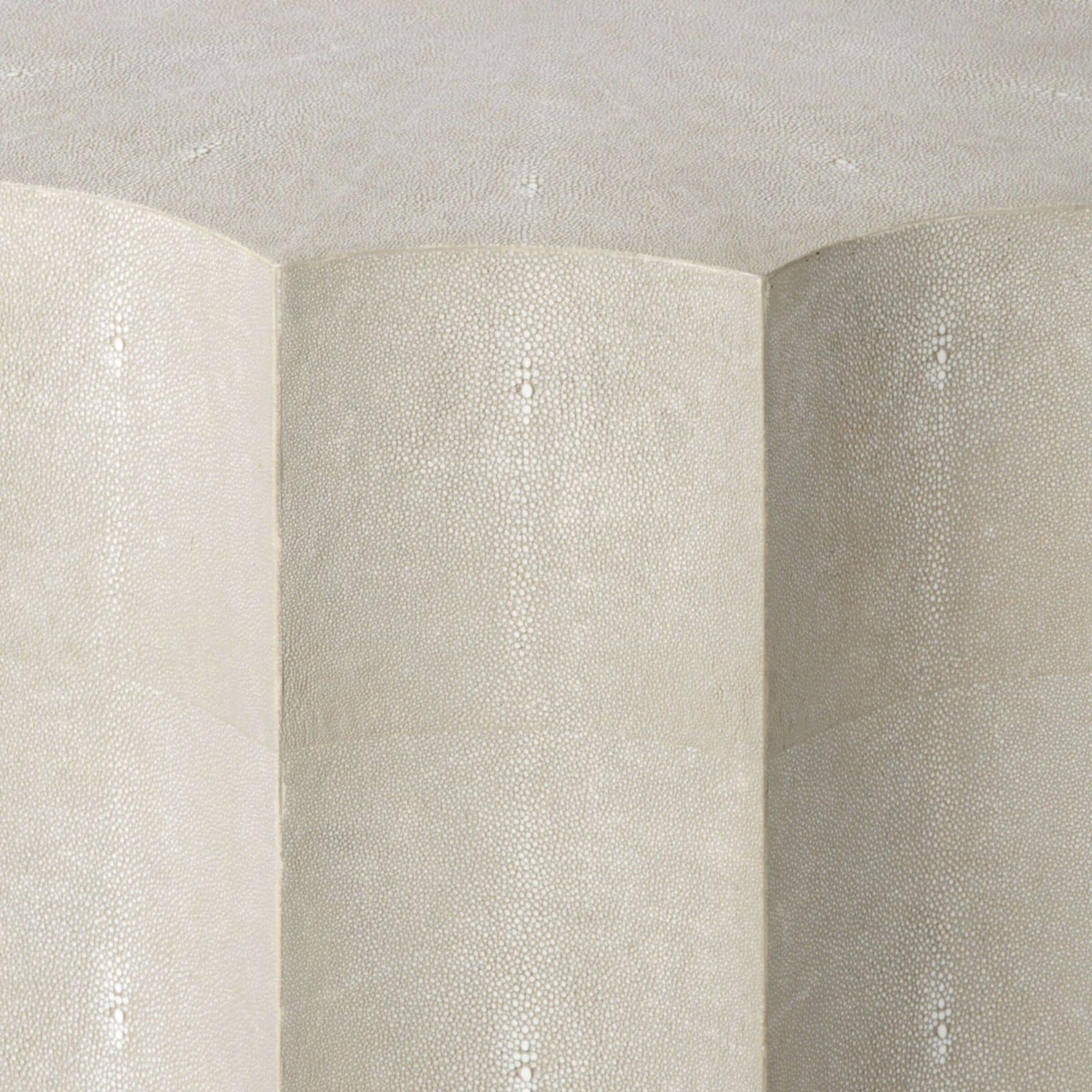 Marilyn Shagreen Scalloped Table by Regina Andrew in gray and ivory gray. Made from mdf in a modern style.