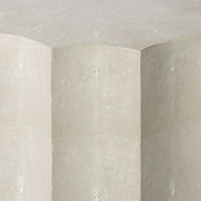 Marilyn Shagreen Scalloped Table by Regina Andrew in gray and ivory gray. Made from mdf in a modern style.