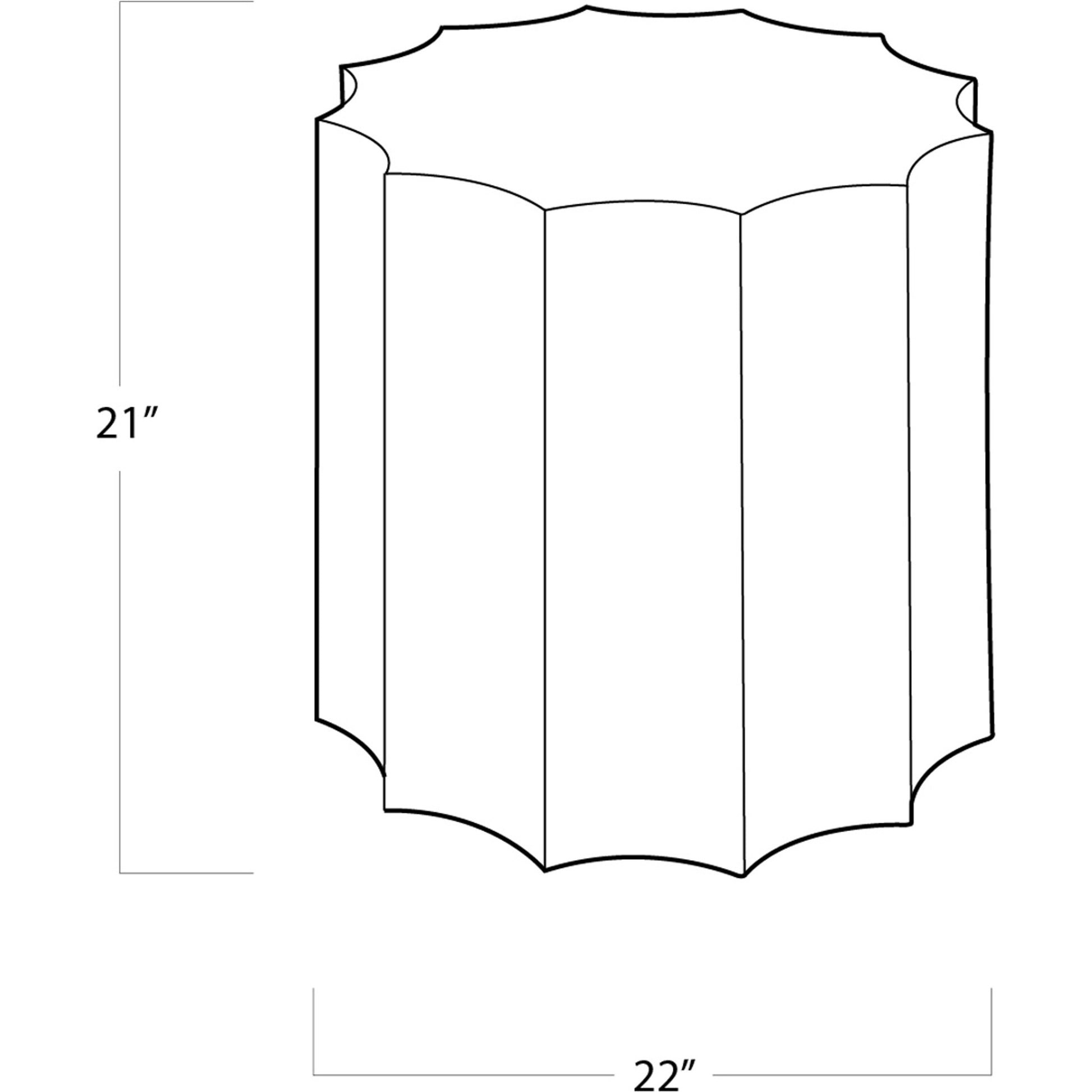 Marilyn Shagreen Scalloped Table by Regina Andrew in gray and ivory gray. Made from mdf in a modern style.