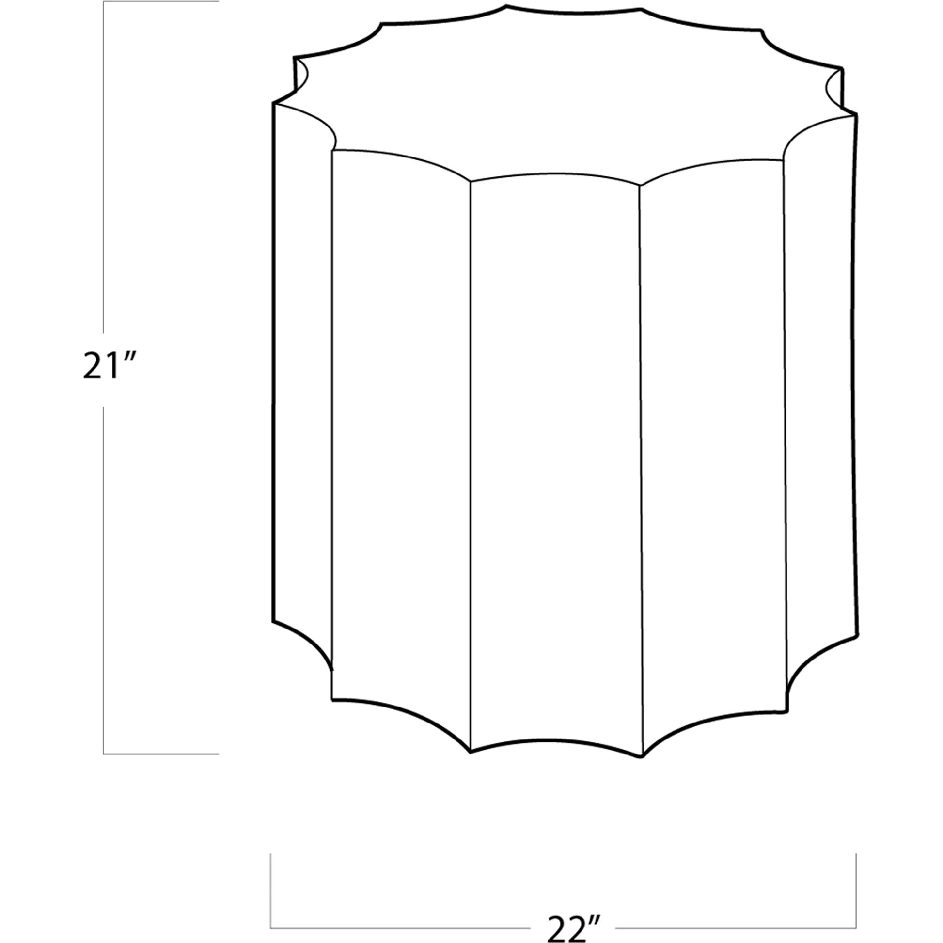 Marilyn Shagreen Scalloped Table by Regina Andrew in gray and ivory gray. Made from mdf in a modern style.