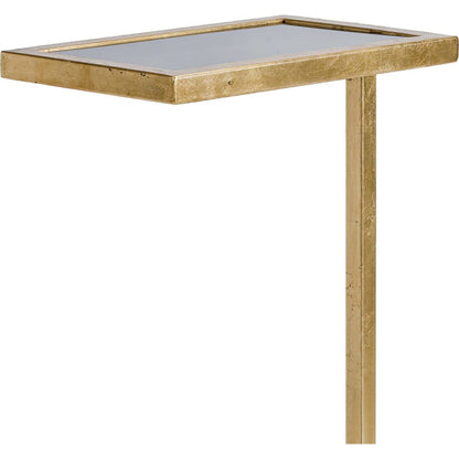 Liam Drink Table by Regina Andrew in gold and gold leaf. Made from steel in a transitional style.