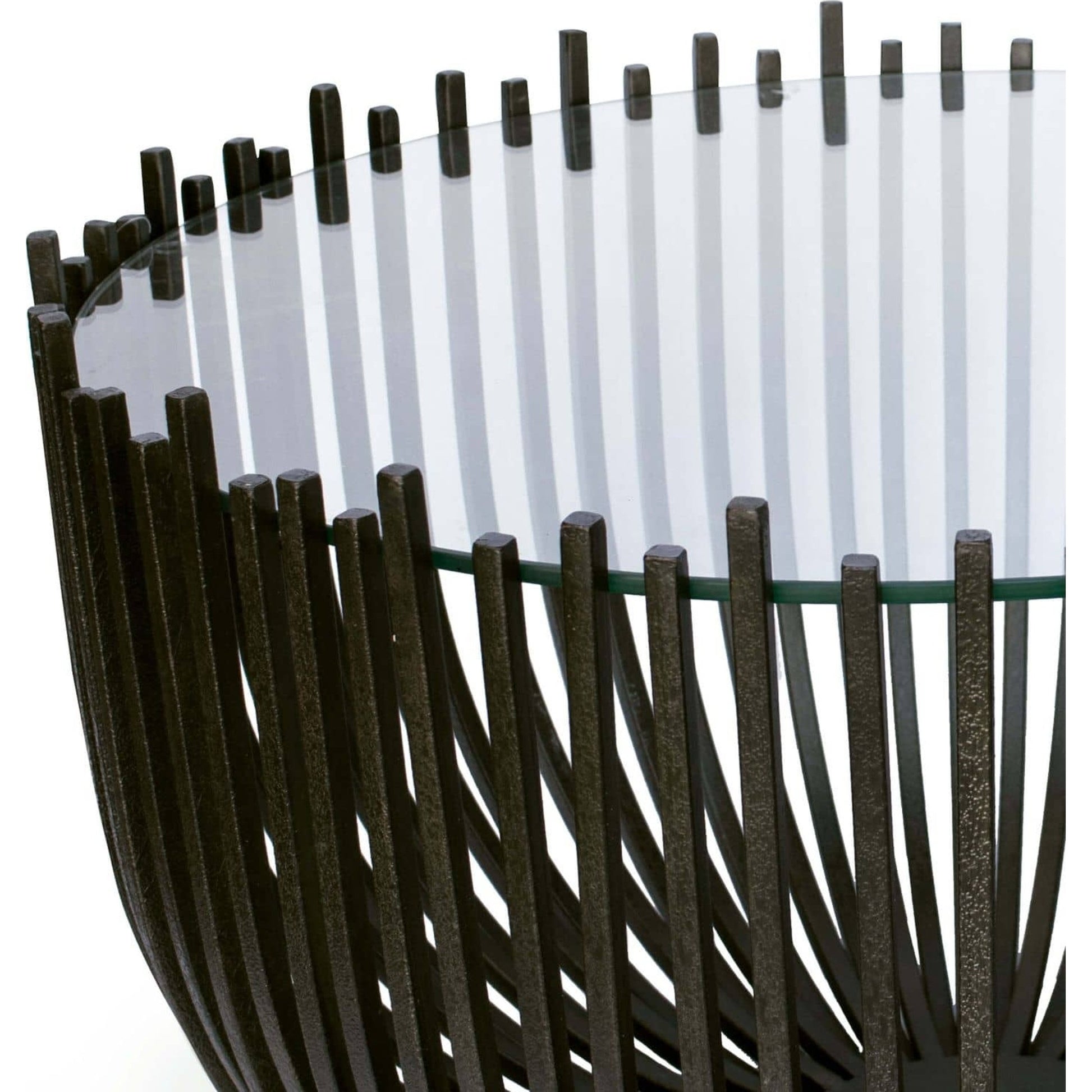 Webbed Coffee Table by Regina Andrew in ebony and blackened iron. Made from steel in a modern style.