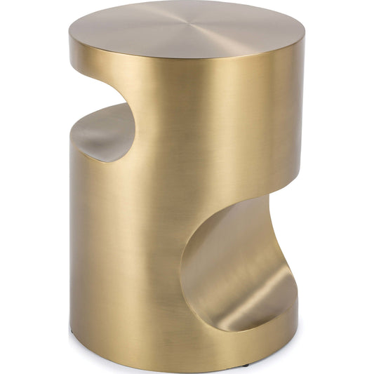 Nathan Side Table by Regina Andrew in brass and brass. Made from stainless steel in a modern style.
